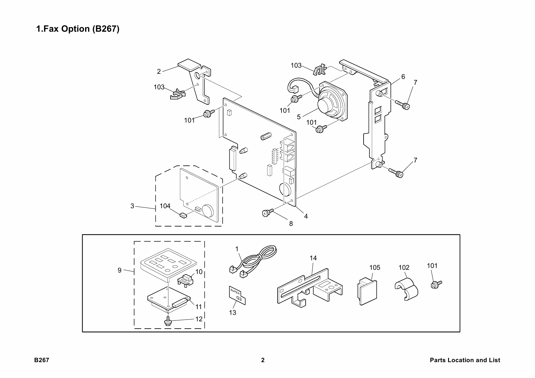 RICOH Options B267 FAX-OPTION-TYPE-C1500 Parts Catalog PDF download-4